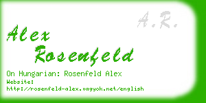 alex rosenfeld business card
